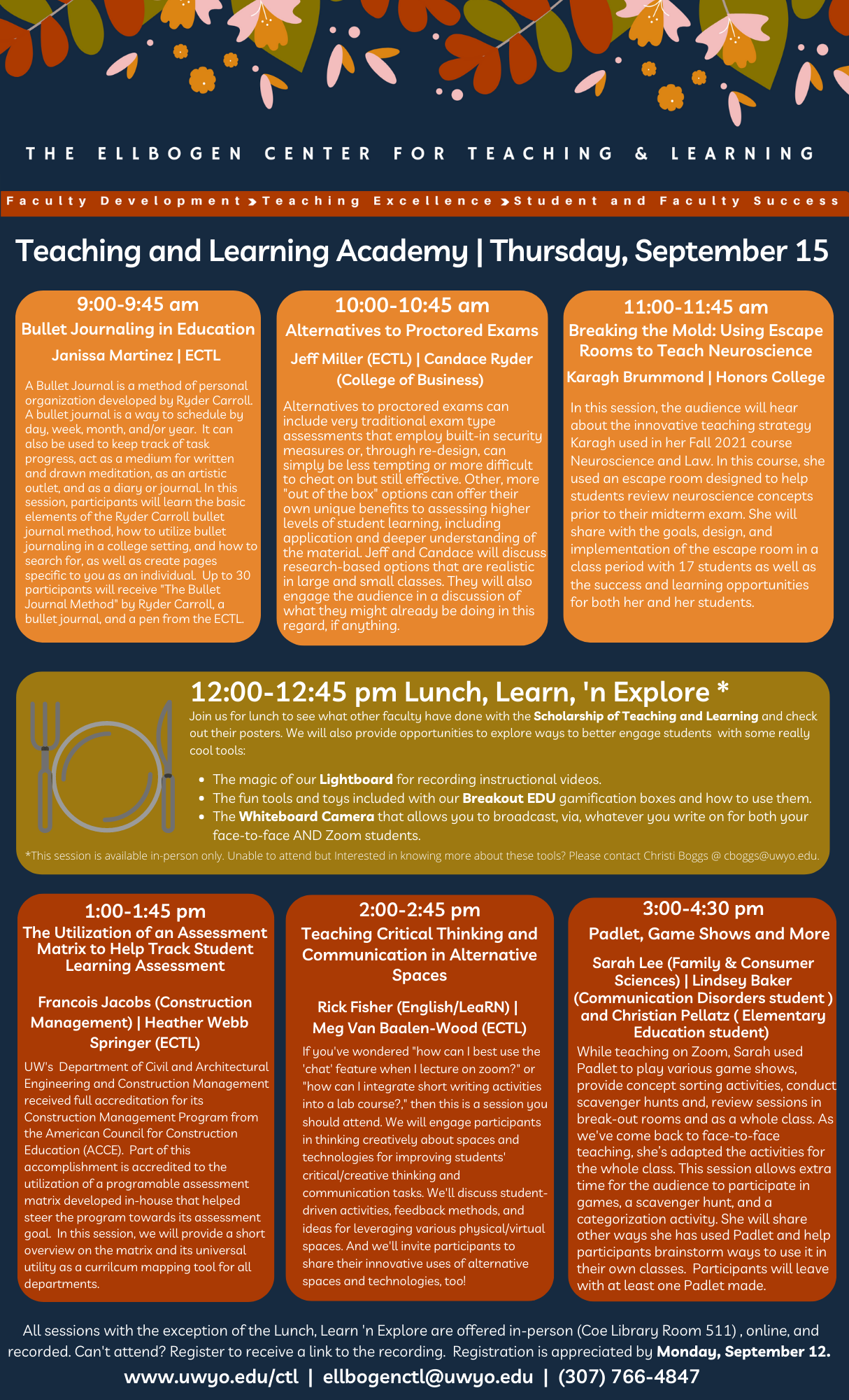 Teaching and Learning Acadmey Schedule