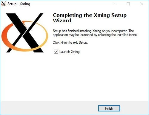 Setup panel for Xming