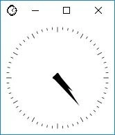 Xclock window of an analog clock
