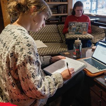 Students Studdying in Coe Library