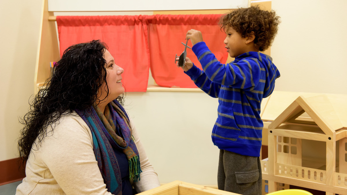 Counselor Education Training Clinic and various offices...Lay-nah Blue Morris-Howe and Imriy James Howe, in the play therapy room.