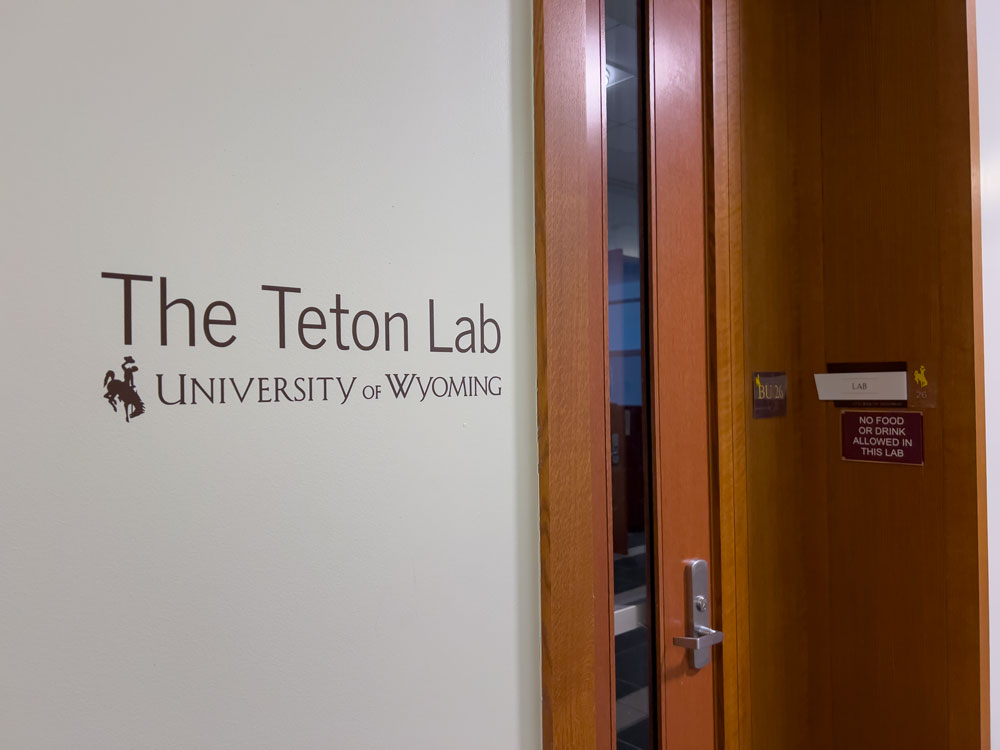 the teton lab door at the COB