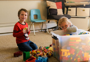 children playing with legos