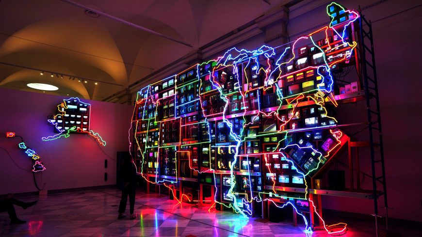 Art installation called Electronic Superhighway from the Smithsonian