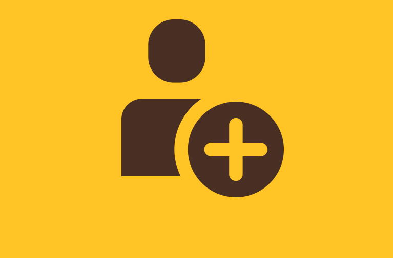 person with plus symbol