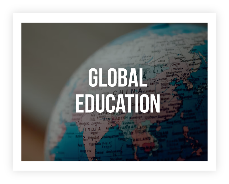 Global Education over a globe