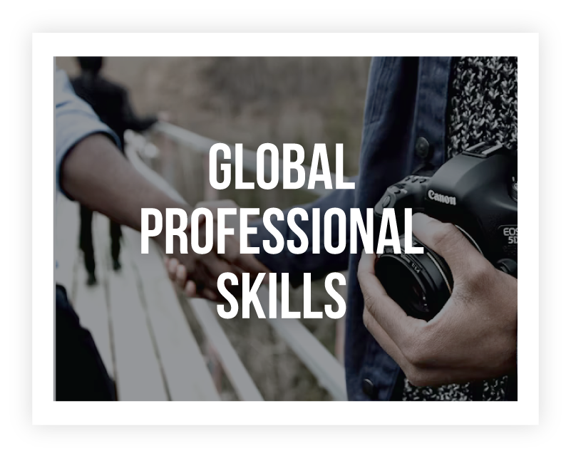 Global Professional Skills over a person with camera