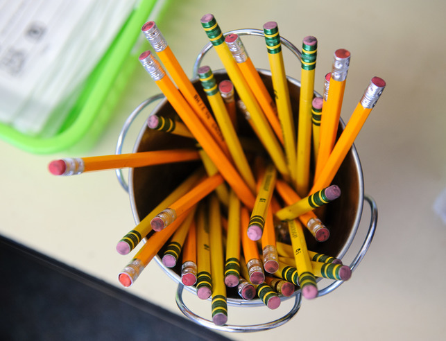 a container of pencils