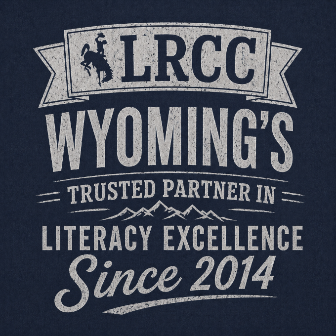 LRCC slogan across a blue background
