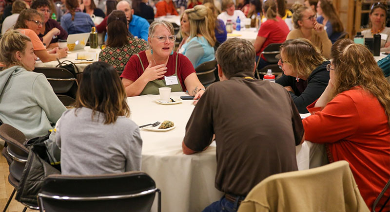 teachers at a conference