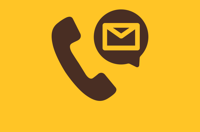 icon image of a phone and email 
