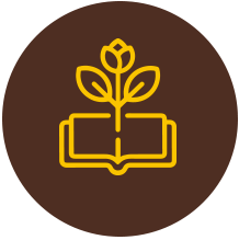Book and flower icon