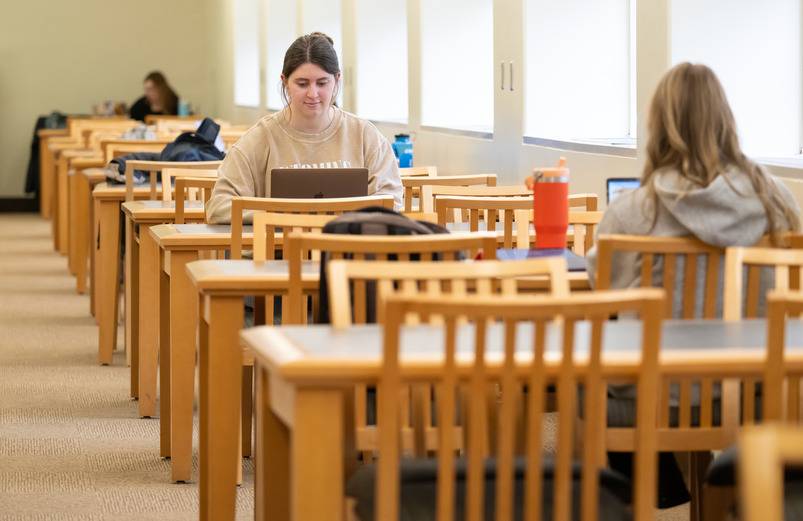 Student Studying in Coe Library
