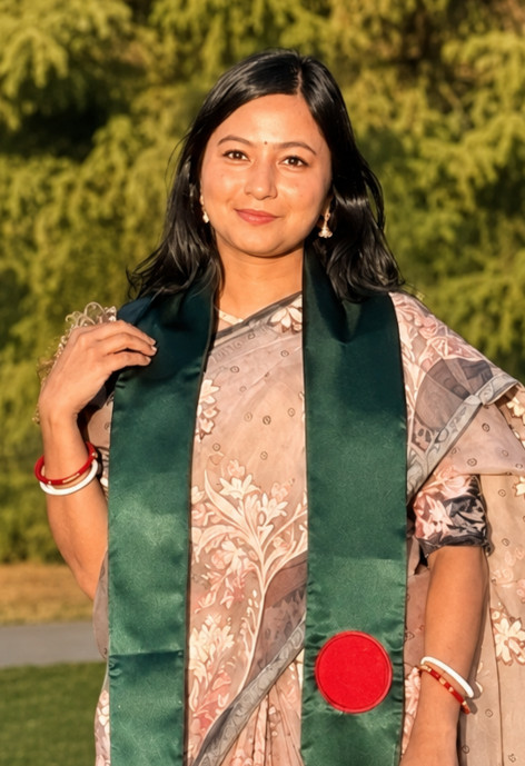 Portrait of Reepa Das in traditional dress.