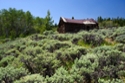 Cabin in a field