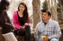 Students sitting outside