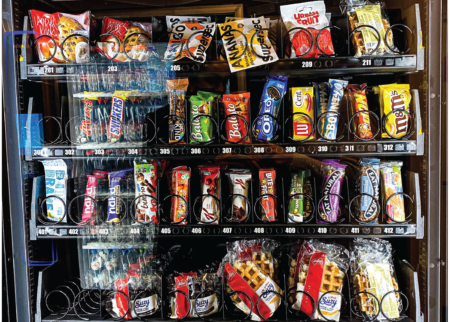 close up image of the inside of a vending machine
