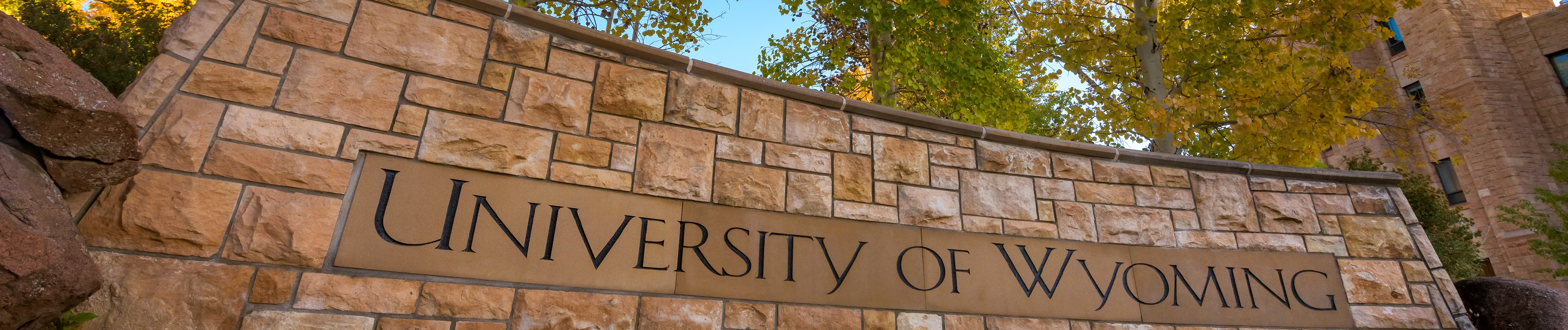 Stone University of Wyoming sign