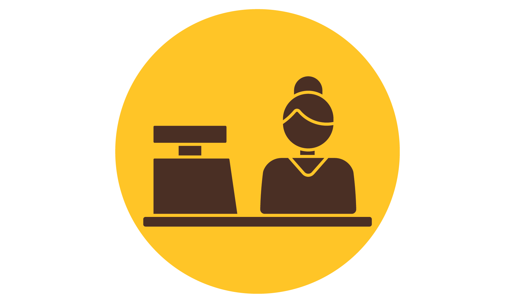 Icon of a cashier