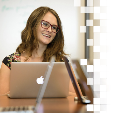 UW student using a laptop