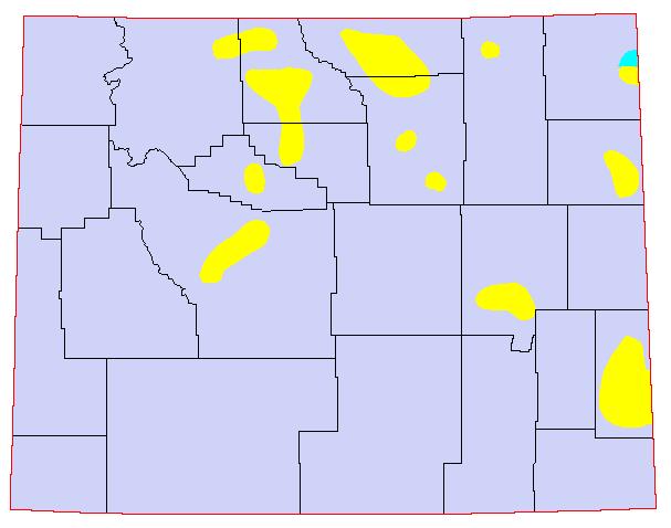 1945, Yellow = 8-11 Grasshoppers per square yard; Blue = 12-24 Grasshoppers per square yard; Red = >24 Grasshoppers per square yard.