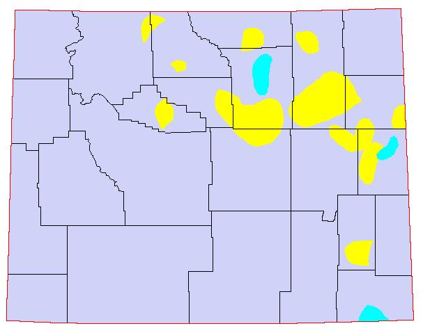 1948, Yellow = 8-11 Grasshoppers per square yard; Blue = 12-24 Grasshoppers per square yard; Red = >24 Grasshoppers per square yard.