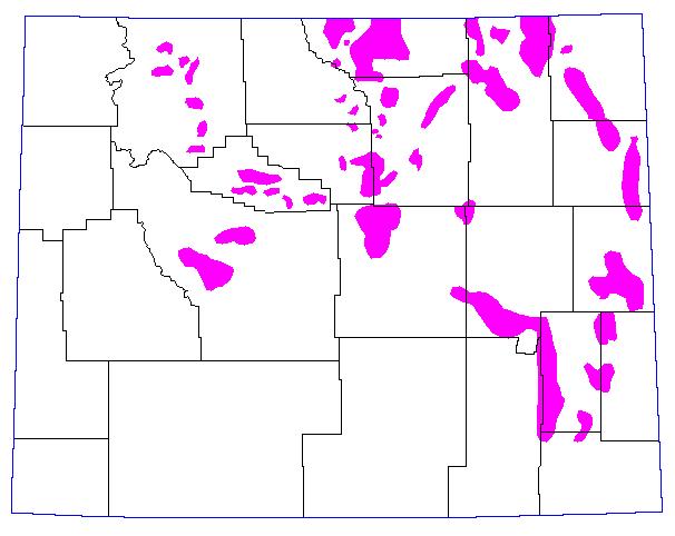 1965, Magenta = >= 8 Grasshoppers per square yard. 