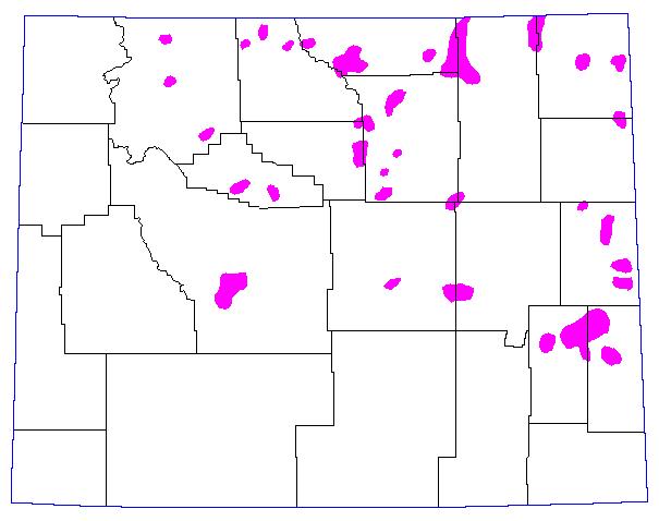 1967, Magenta = >= 8 Grasshoppers per square yard. 