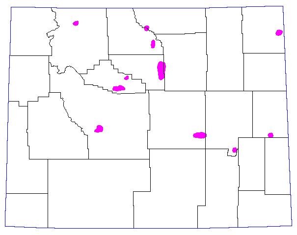 1970, Magenta = >= 8 Grasshoppers per square yard. 