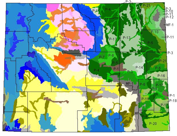  New Figure. Detailed soil association map of Wyoming replaces Figures 6 & 7 in Chapter III