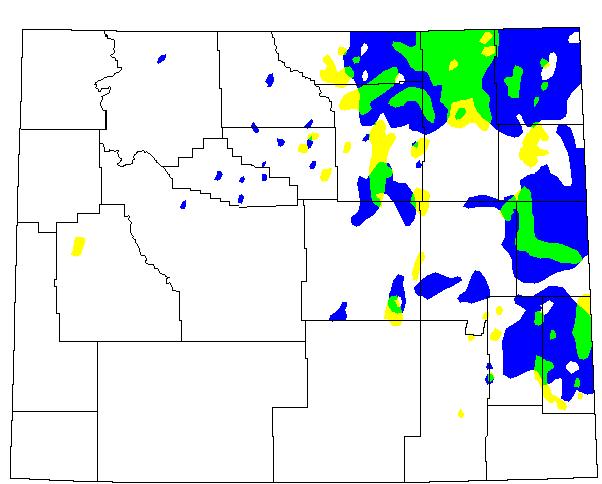 Fig. 17. Spatial distribution of rangeland grasshopper outbreaks during 1986-1987, when the infestation area increased by at least 243.6% over the previous year 