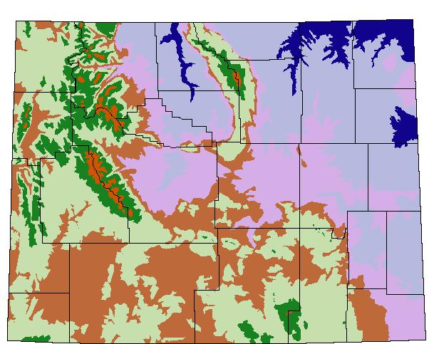 Fig. 4. Elevation map of Wyoming adapted from Martner (1986)