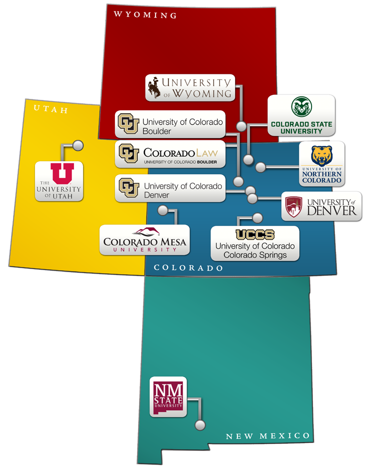 A map of all of the members of the Daniels Fund Consortium