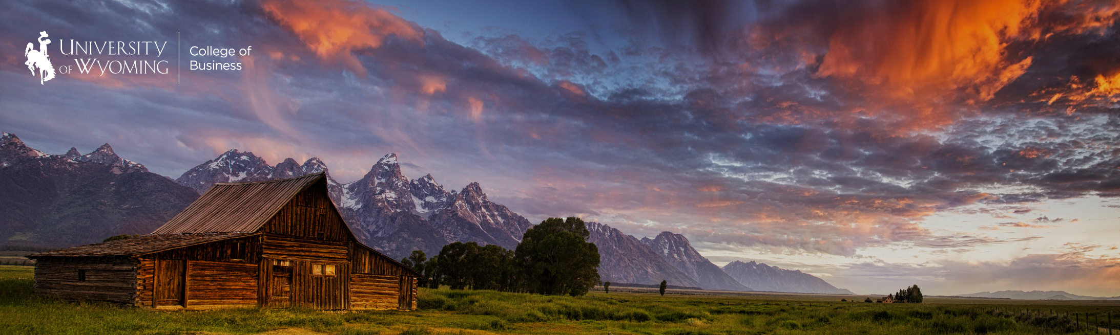 Barn and Tetons with UWYO Ethics Center logo