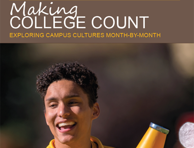 cover of Making College count with smiling cheerleader with megaphone