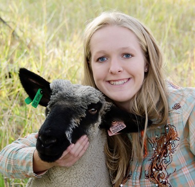 student with ewe