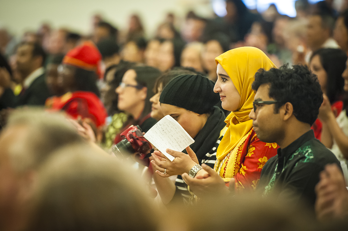 group of interenational students at an event