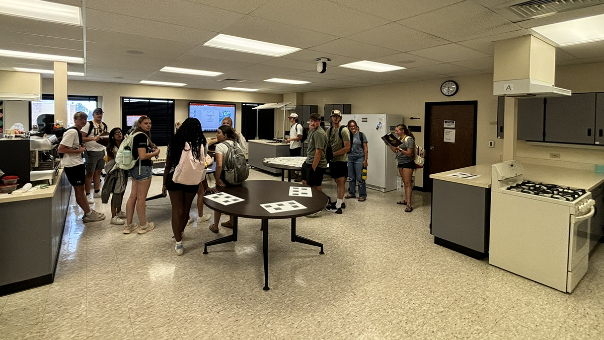 a group of family and consumer sciences attending a lecture in our teaching kitchen