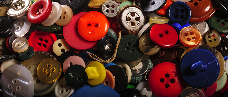 a collection of buttons that represents the design, merchandising, and textiles major in family and consumer sciences