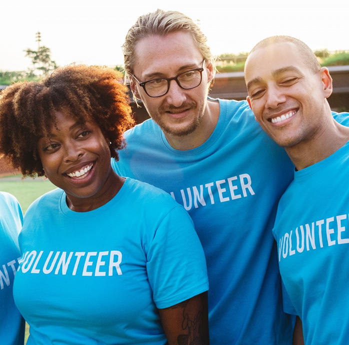 three family and consumer sciences student volunteers