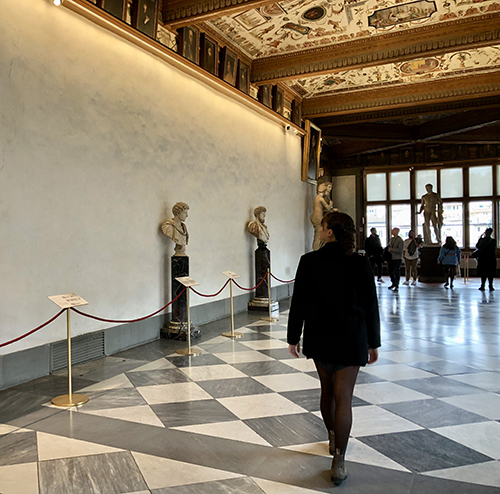 Jenna in a museum