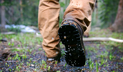 image of hiking boots on a trail