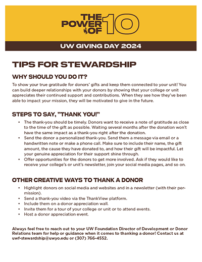 Stewardship Tips
