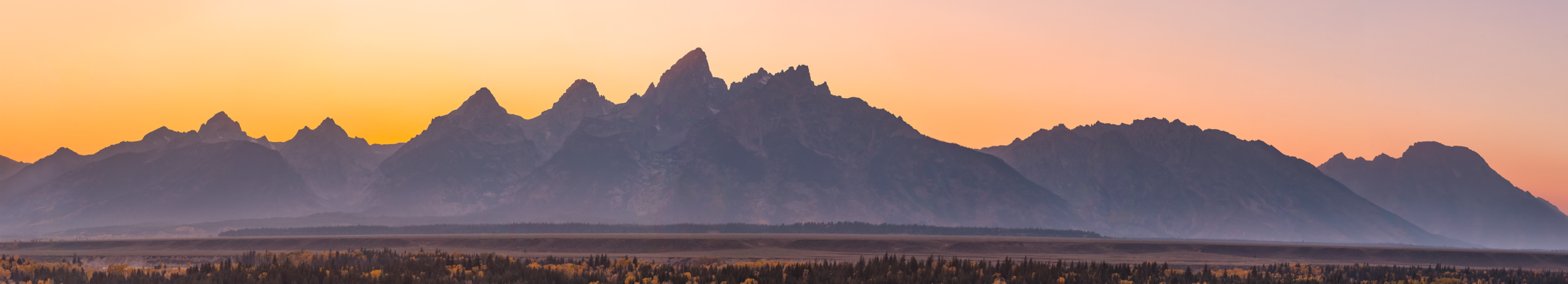 sunset behind the Teton mountains