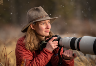 student photographing nature