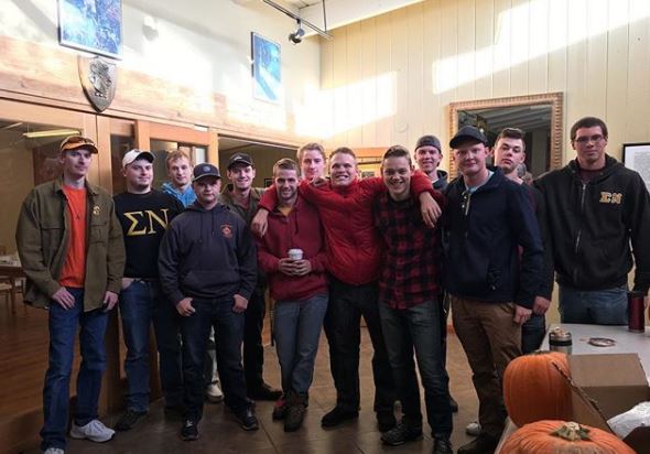 Group photo in house