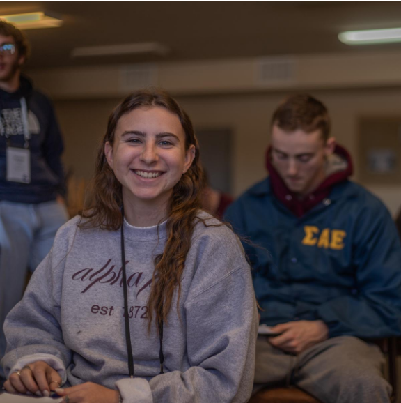 Alpha Phi woman poses for picture