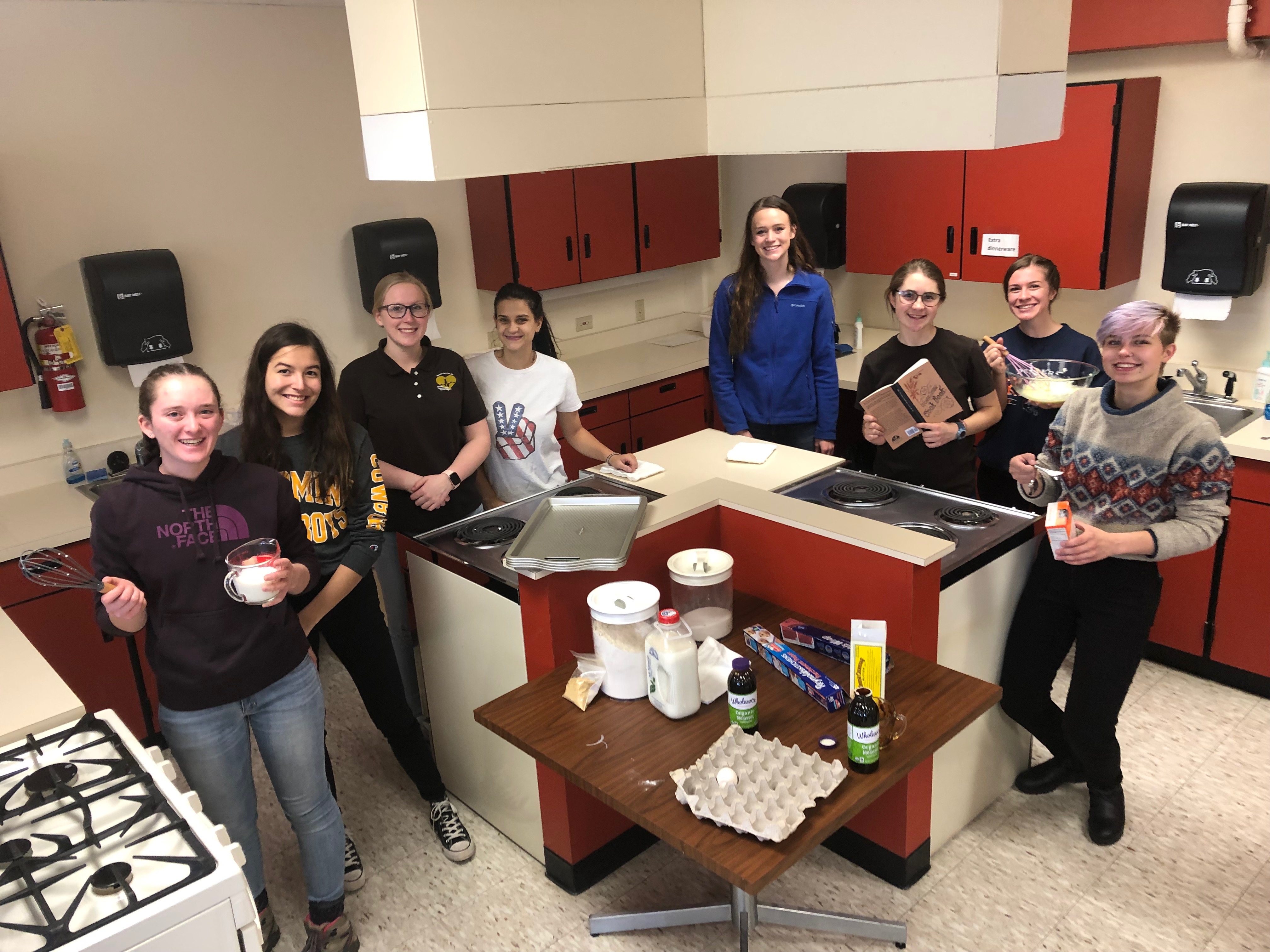 students prepare to bake