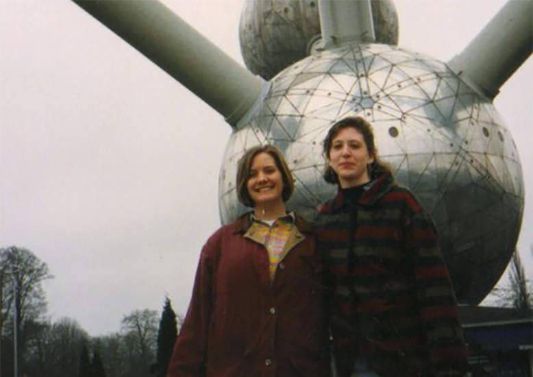Mollie and Carrie in Belgium, 1992