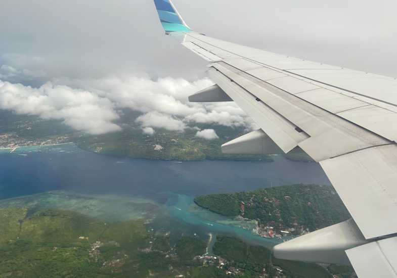 flight over Bali view from airplane